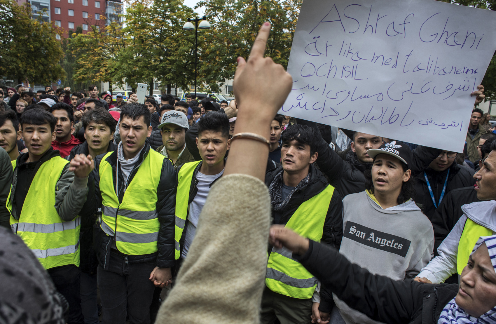 Demonstration against deportation of Afghan minors in Sweden.