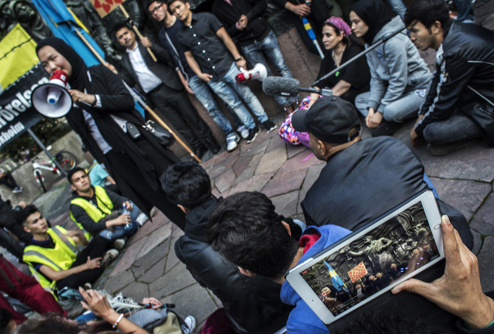 Demonstration against deportation of Afghan minors in Sweden.